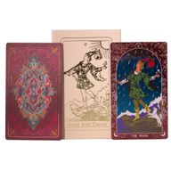 Coffret cadeau de cartes de tarot à feuilles rubis dans une boîte rose - avec livret