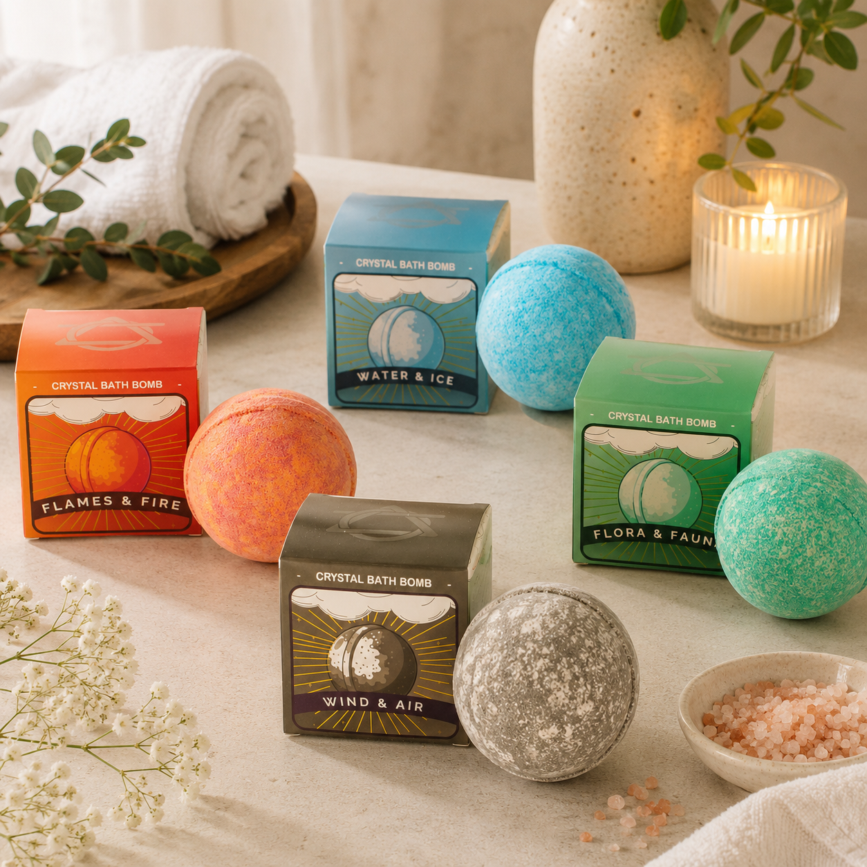 Bombes de Bain Cristal Élémentaire