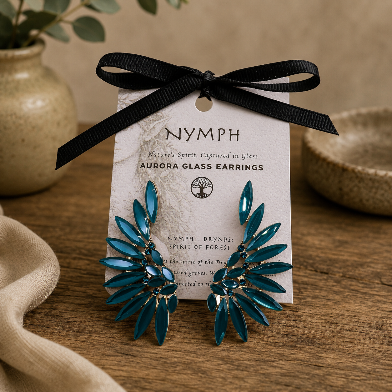 Boucles d’Oreilles en Verre – Collection Nymph Aurora