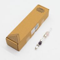 Bâton de l'Axe de Grâce - Sphères d'améthyste et de quartz rose, tige en quartz - 12 cm