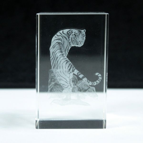 Bloc de Cristal 3D Gravé au Laser