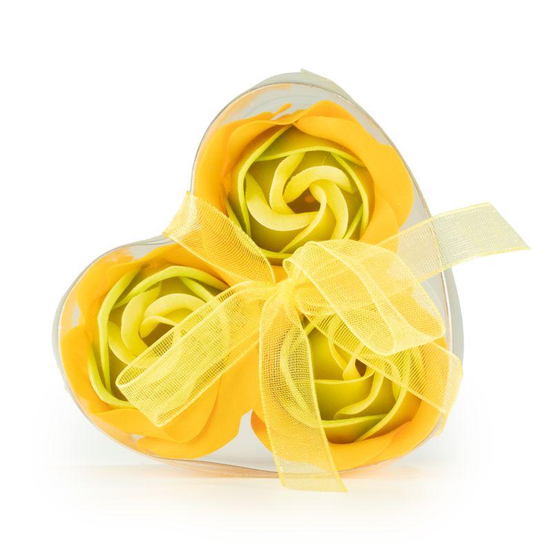 Boîte de 3 fleurs de savon - Roses printanières