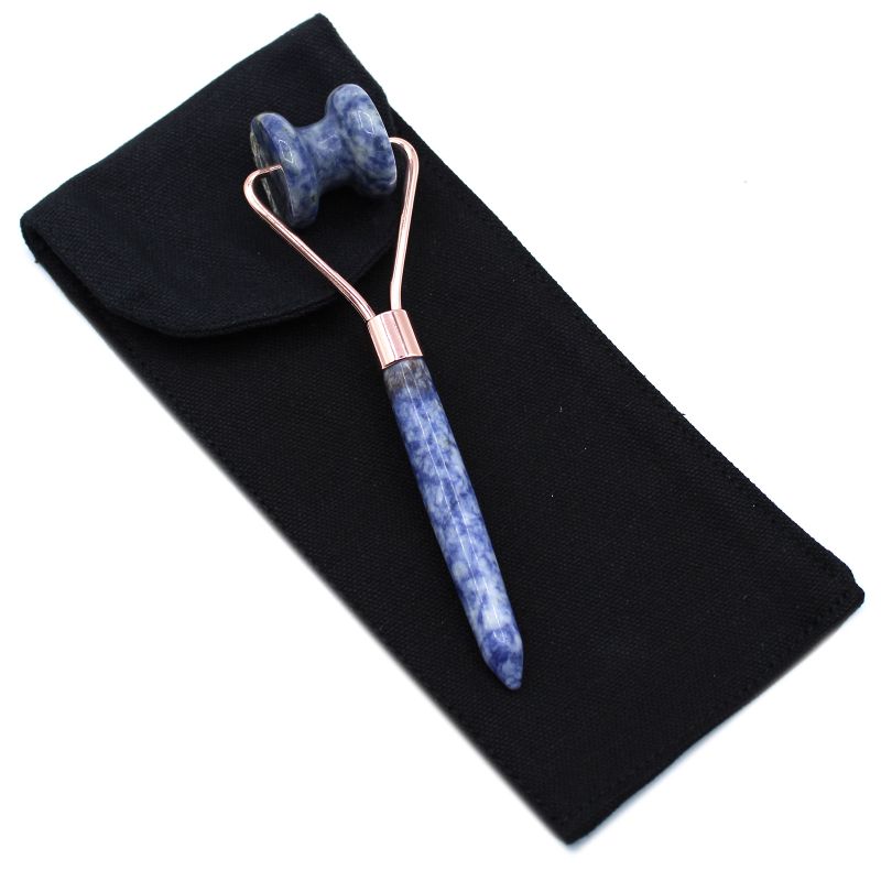 Rouleau mandibulaire en pierre gemme - sodalite avec étui