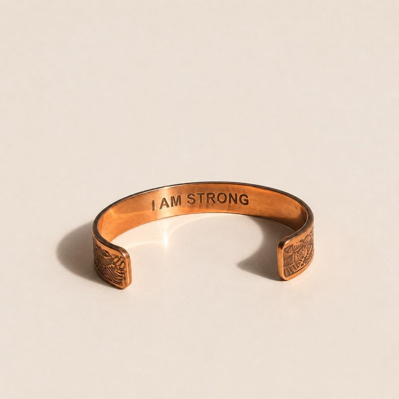 Bracelets en cuivre massif avec gravures d'affirmations (assortis)
