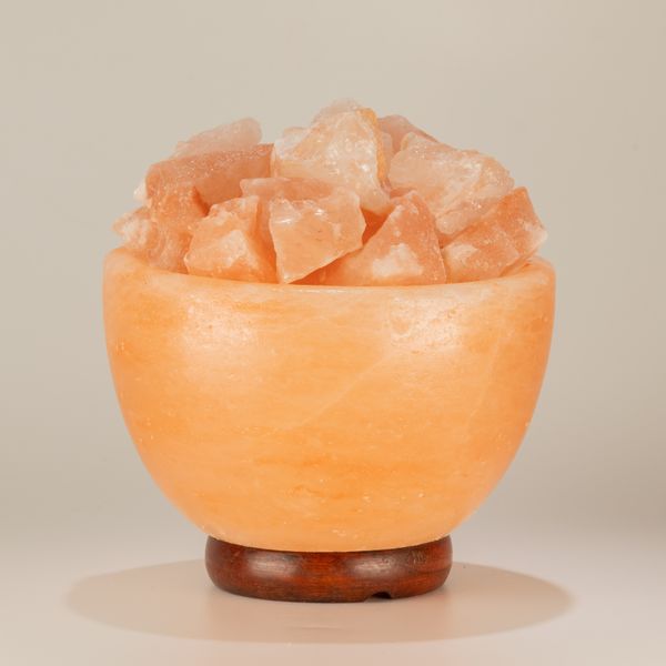 Vasque en sel avec morceaux de sel – 15 × 9 cm