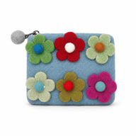 Six pochettes en feutre à fermeture éclair à motifs floraux (3 assorties)