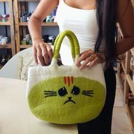 Grand sac feutré Grumpy Cat