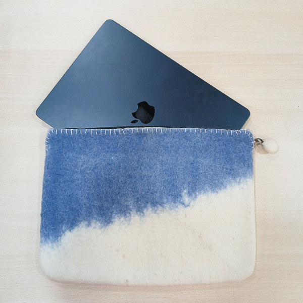 Pochette en feutre pour ordinateur portable - Bleu Horizon