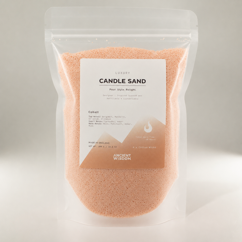 Bougie parfumée couleur sable - taupe orange - cobalt - 300 g