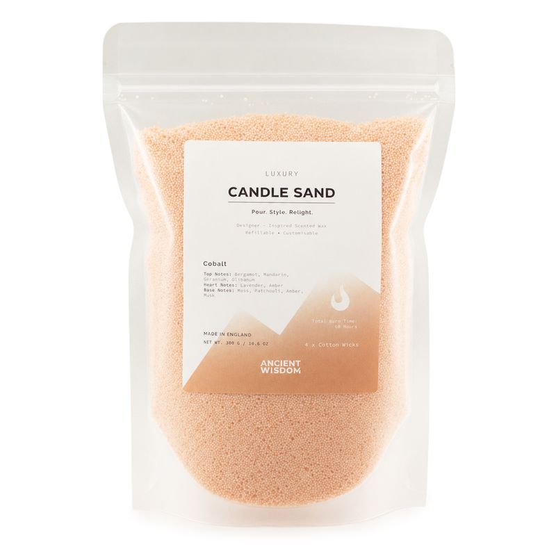Bougie parfumée couleur sable - taupe orange - cobalt - 300 g