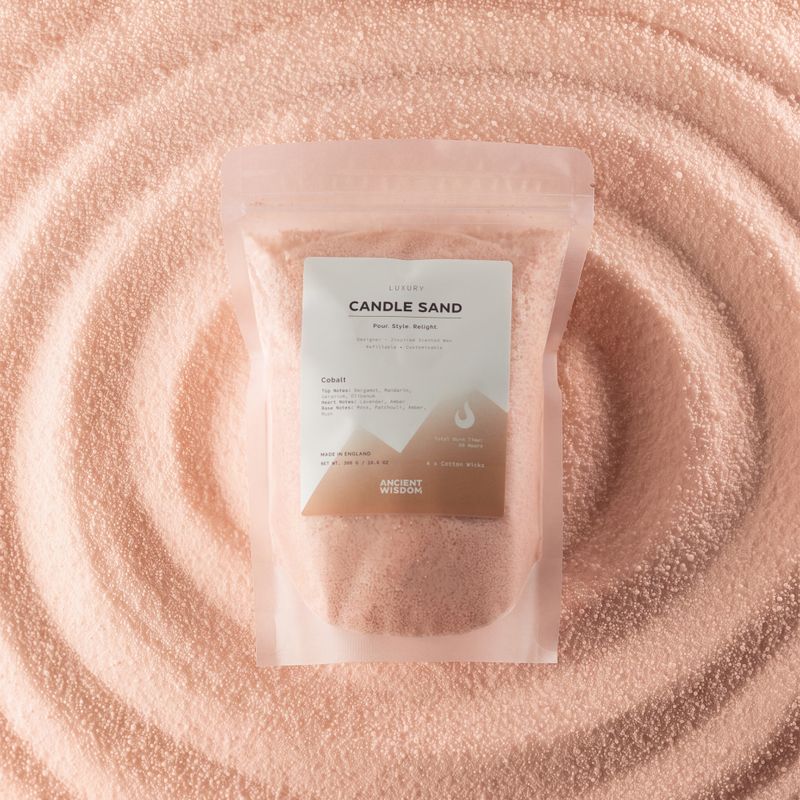 Bougie parfumée couleur sable - taupe orange - cobalt - 300 g
