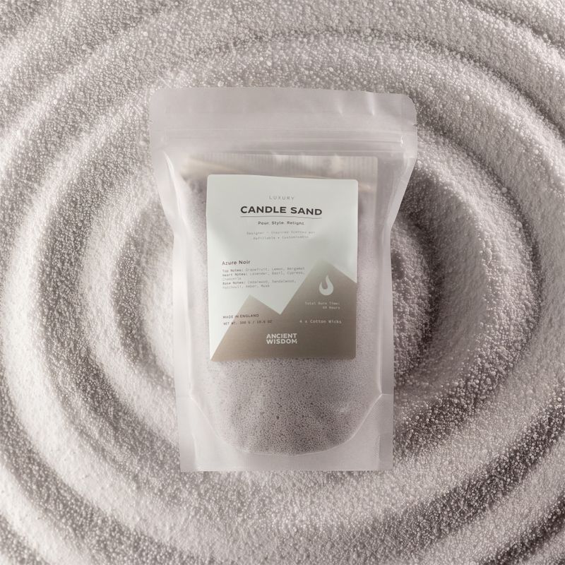 Bougie parfumée Sand - Kit de démarrage comprenant 44 paquets et socle