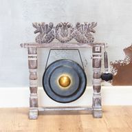 Petit gong de guérison sur socle - 25 cm - Noir
