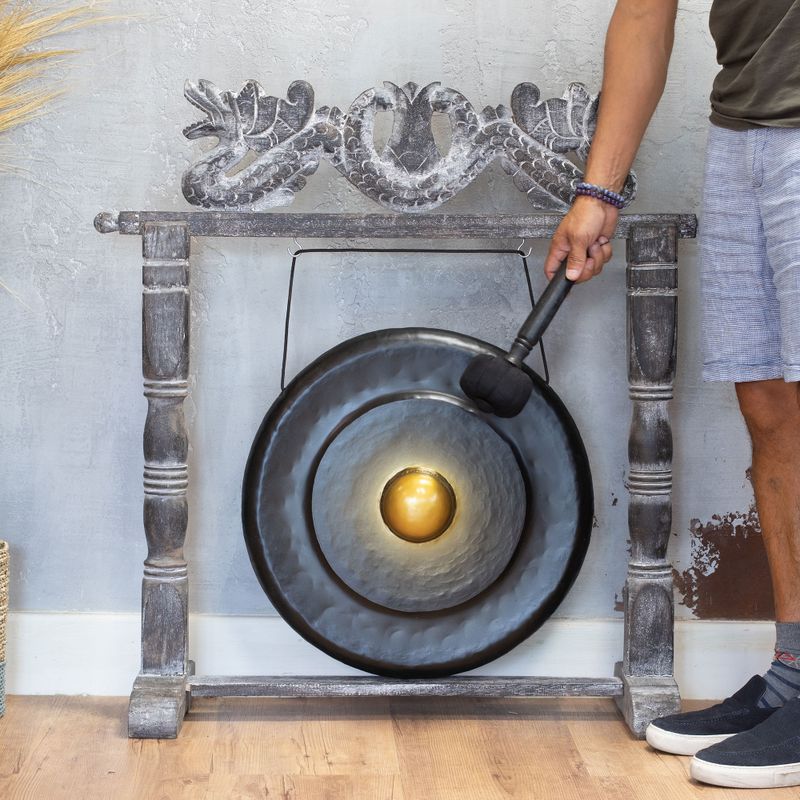 Gong moyen sur socle - 50 cm - Noir
