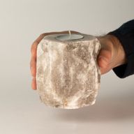Porte-bougie en sel gris 600-800 g