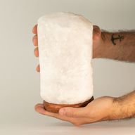 Lampe de sel de l'Himalaya en cristal - et socle environ 3 à 5 kg