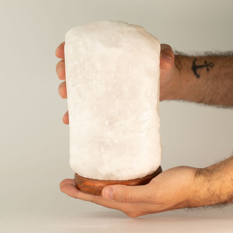 Lampe de sel de l'Himalaya en cristal - et socle environ 3 à 5 kg