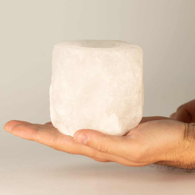 Porte-bougie en sel d'Himalaya Crystal Rock 600-800 g