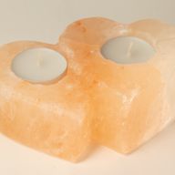 Porte-bougie en sel à deux cœurs 1 kg