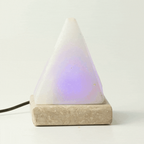 Lampe de sel USB en pyramide blanche de qualité - 9 cm (multicolore)