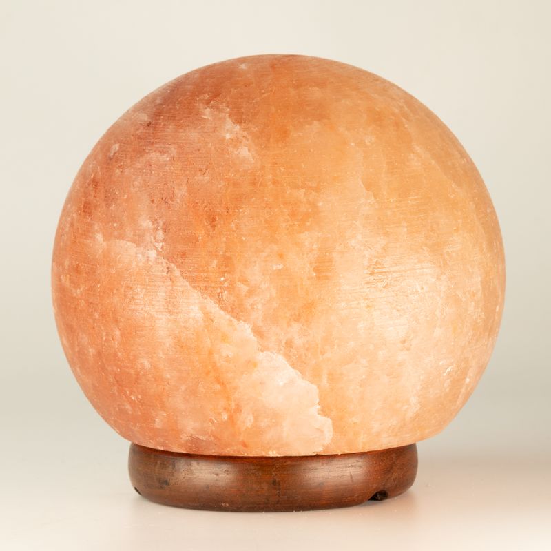 Boule de lampe en sel - Grande base en bois 3-4 kg