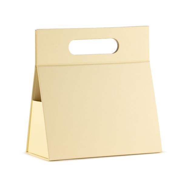 Boîte cadeau à plat - Boîte à main (20 x 10 x 20 cm) - ivoire