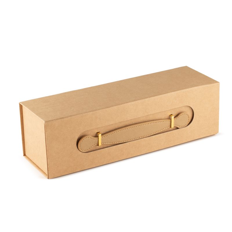 Boîte cadeau à plat - Forme boîte à vin (33,5x10x10,5 cm) - Kraft brun