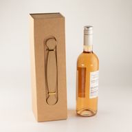 Boîte cadeau à plat - Forme boîte à vin (33,5x10x10,5 cm) - Kraft brun