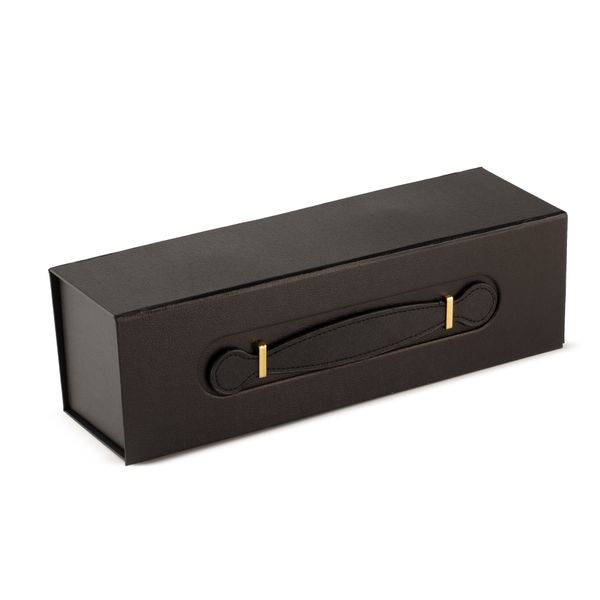 Boîte cadeau à plat - forme boîte à vin (33,5 × 10 × 10,5 cm) - noire