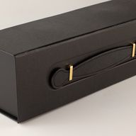 Boîte cadeau à plat - forme boîte à vin (33,5 × 10 × 10,5 cm) - noire