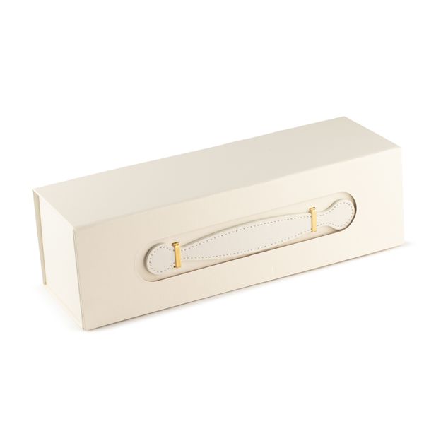 Boîte cadeau à plat - Forme boîte à vin (33,5 × 10 × 10,5 cm) - Blanc