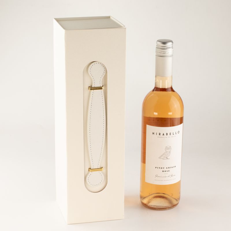Boîte cadeau à plat - Forme boîte à vin  (33,5 × 10 × 10,5 cm) - Blanc