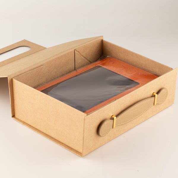 Boîte cadeau à monter - Panier garni moyen (24 x 18,2 x 8 cm) - kraft brun