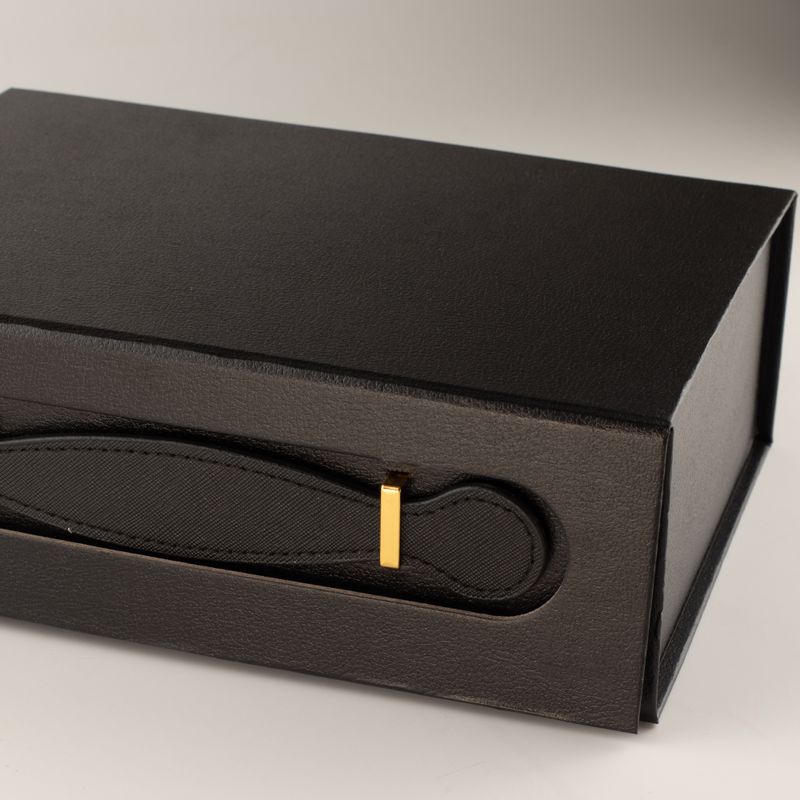 Boîte cadeau à plat - Panier moyen (24x18,2x8 cm) - Noir
