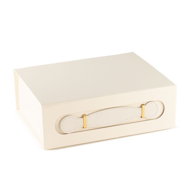 Boîte cadeau à plat - Panier-cadeau moyen (24 x 18,2 x 8 cm) - Blanc