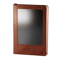 Carnet d’intention - Écran LCD effaçable - Effet cuir brun - Feuille de laiton - 80 feuilles