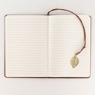 Carnet d’intention - Écran LCD effaçable - Effet cuir brun - Feuille de laiton - 80 feuilles