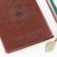 Carnet d’intention - Écran LCD effaçable - Effet cuir brun - Feuille de laiton - 80 feuilles