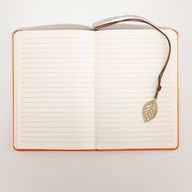 Carnet d'intentions - Écran LCD effaçable - Aspect cuir orange - Feuille de laiton - 80 feuilles