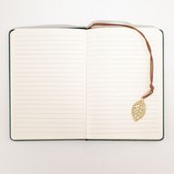 Carnet d'intention - Écran LCD effaçable - Effet cuir vert - Feuille de laiton - 80 feuilles