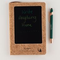 Carnet d'intention - Écran LCD à essuyer - Effet cuir-liège - Feuille de laiton - 80 feuilles