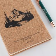 Carnet d'intention - Écran LCD à essuyer - Effet cuir-liège - Feuille de laiton - 80 feuilles