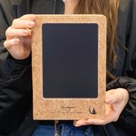 Cahier d'intention A5 - Écran LCD effaçable - Effet cuir liège - 80 feuilles