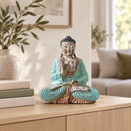 Statue de Bouddha sculptée à la main - Vintage, en parfait état - 30 cm - Transmission de l'enseignement