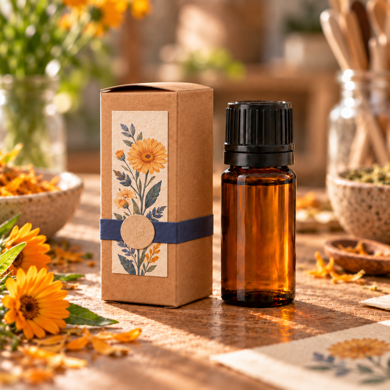 Boîte pour bouteille ambrée de 50 ml - Marron