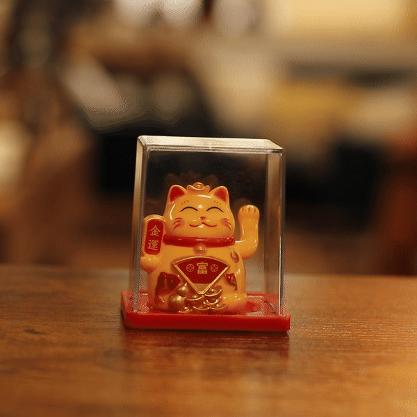 Mini chat solaire en boîte – Jaune