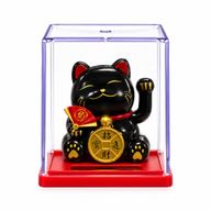 Mini chat porte-monnaie alimenté par énergie solaire dans une boîte - Noir