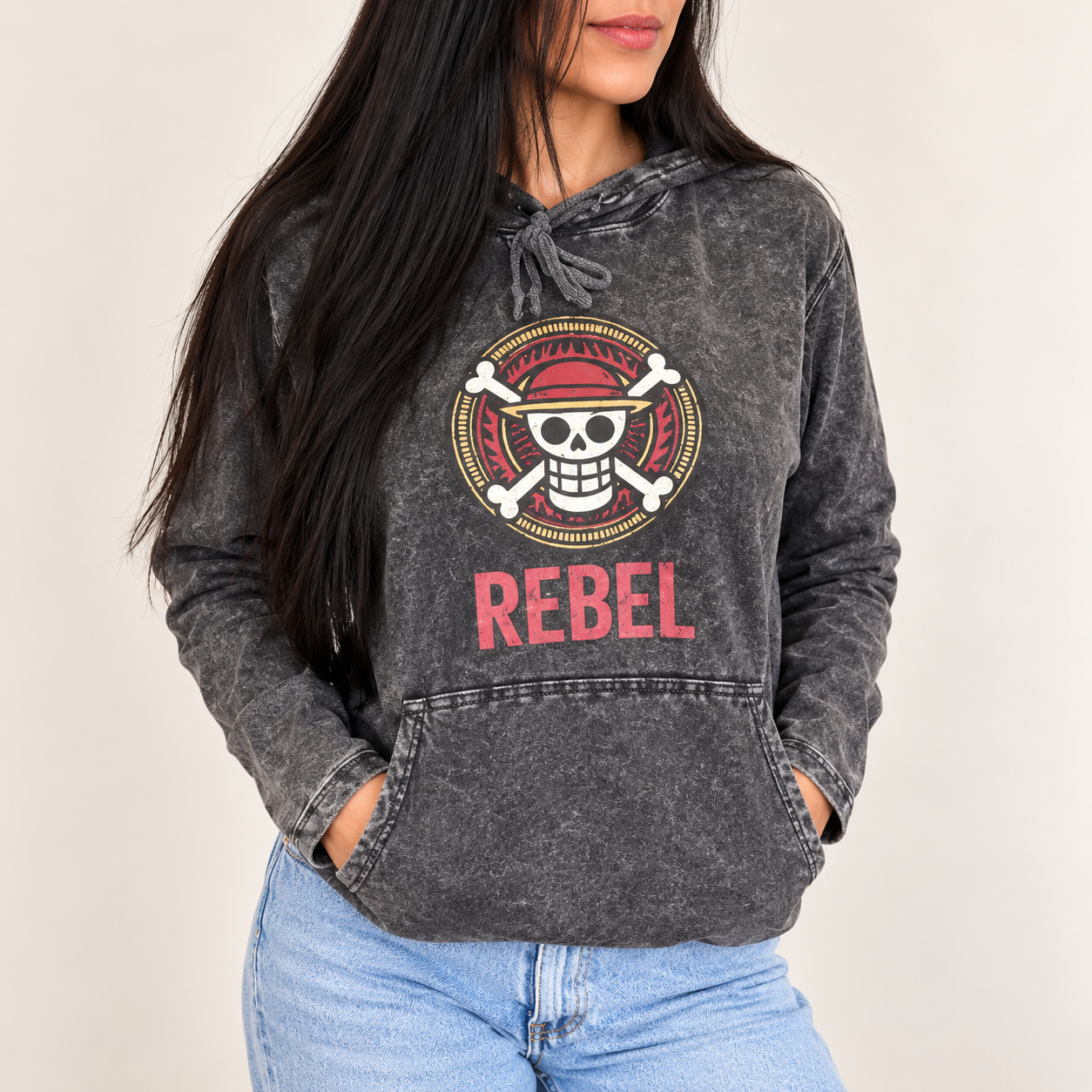 Sweats à Capuche Nomad Sari en Coton Délavé à la Pierre