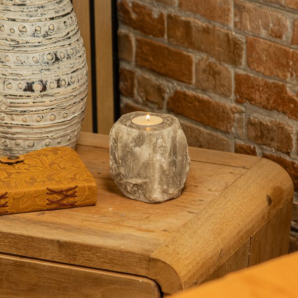 Bougeoir en Sel Gris 600-800g
