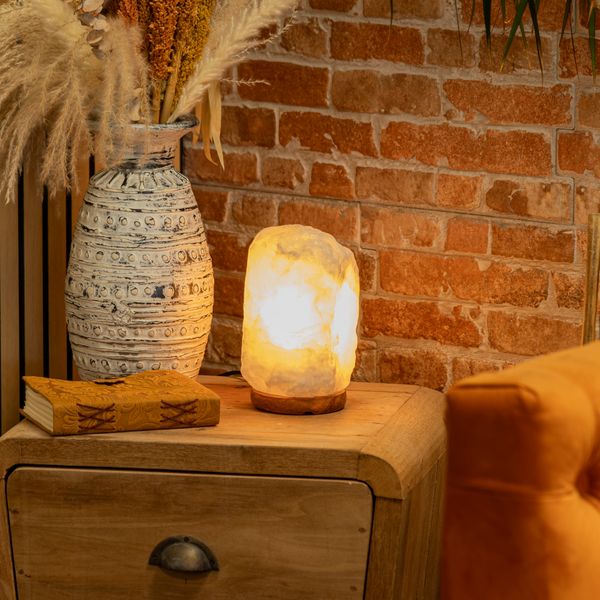 Lampe en Sel de l'Himalaya - Cristal de Roche - Avec Base 3-5kg
